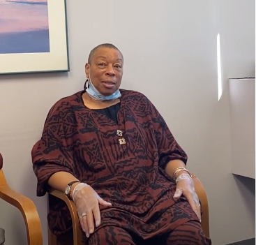 hip pain joyce testimonial woman in chair